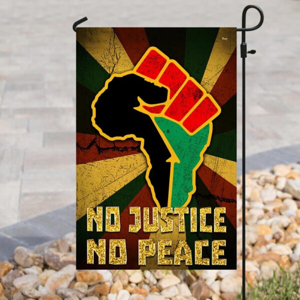 No Justice No Peace: Proud Africa Flag T-Shirt (PSL35Fv5) - Image 3