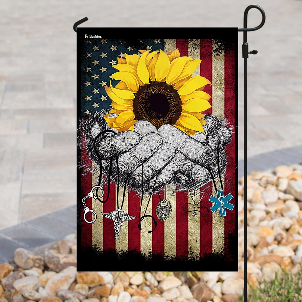 No One Fights Alone: Firefighter, Nurse, Police, EMS Flag - Image 8