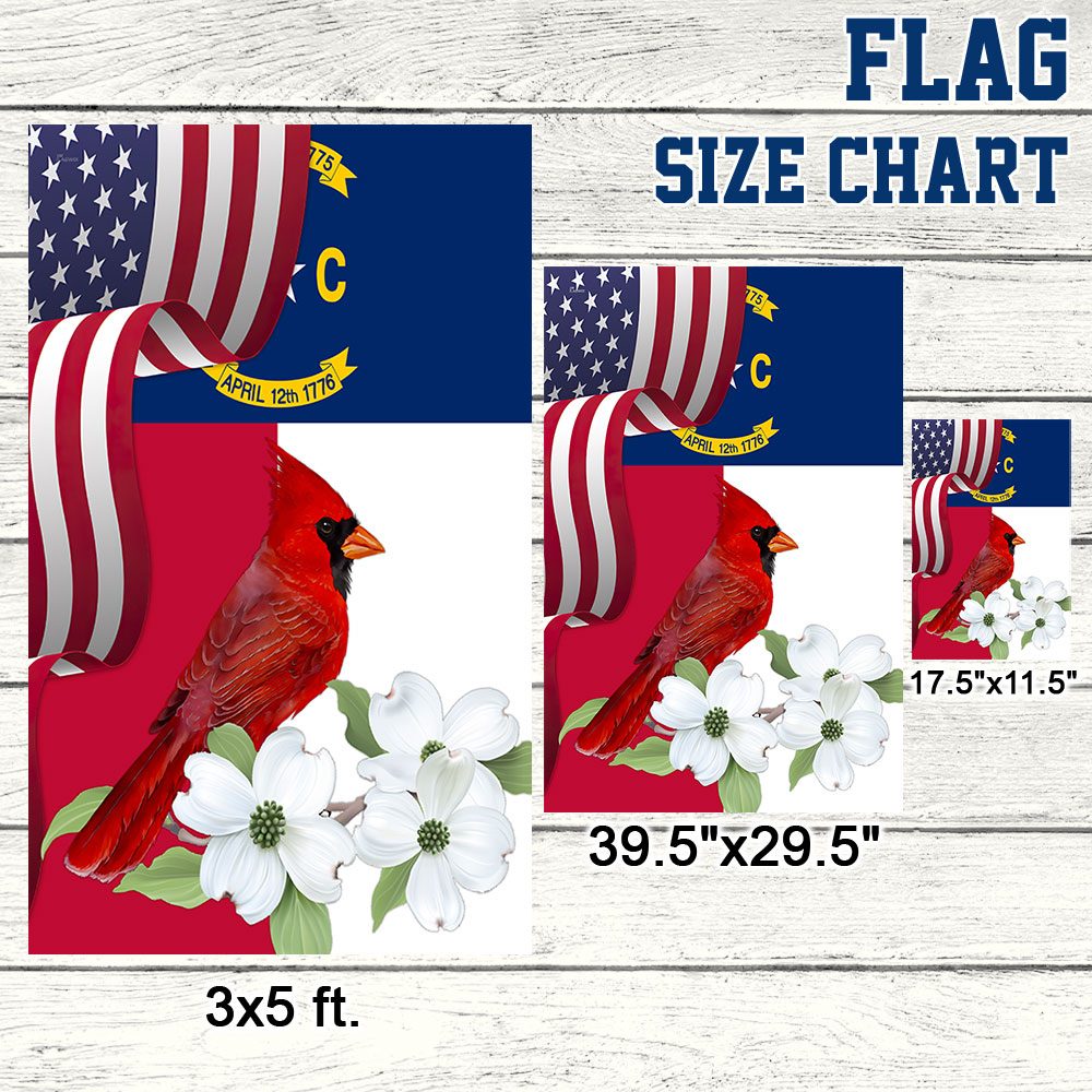 North Carolina State Cardinal and Dogwood Flower Flag MLN1141Fv4 - Image 7