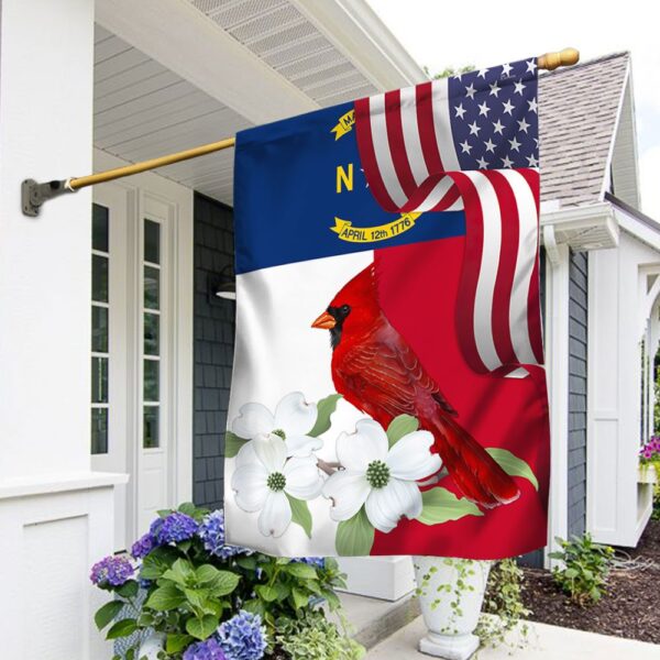 North Carolina State Cardinal and Dogwood Flower Flag MLN1141Fv4 - Image 2