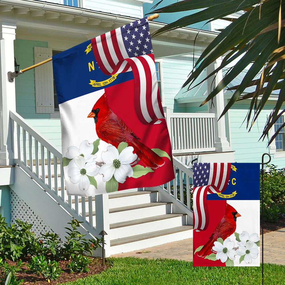 North Carolina State Cardinal and Dogwood Flower Flag MLN1141Fv4 - Image 4