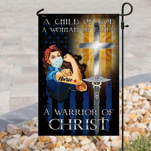 Nurse Warrior of Christ Flag: Christian Nurse Decor PS242F - Image 3