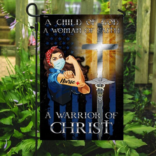 Nurse Warrior of Christ Flag: Christian Nurse Decor PS242F - Image 2