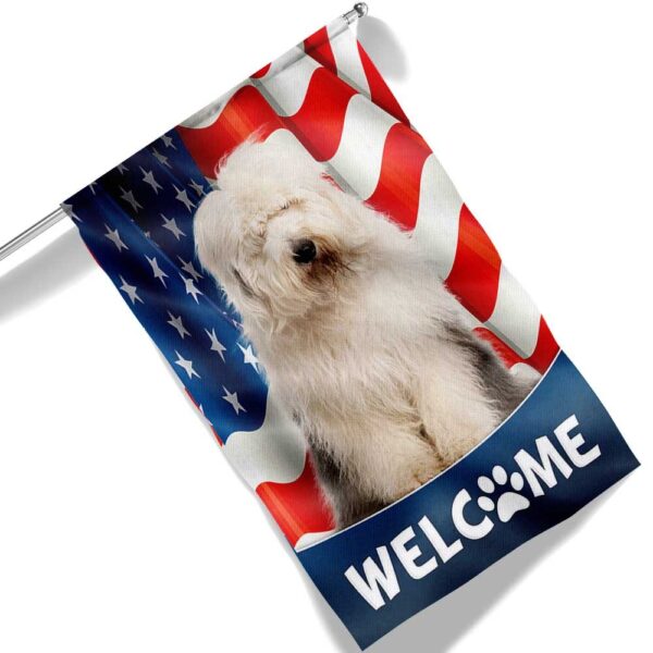 Patriotic Old English Sheepdog T-Shirt - American Flag Design - Image 6