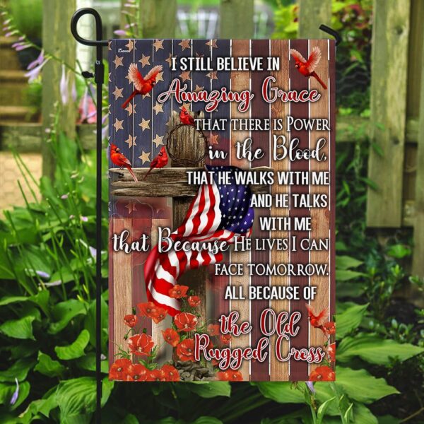 Old Rugged Cross Flag: PN167Fv1 - Christian Flag for Home & Garden - Image 2