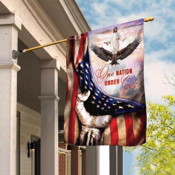 One Nation Under God. Jesus Christian American Flag