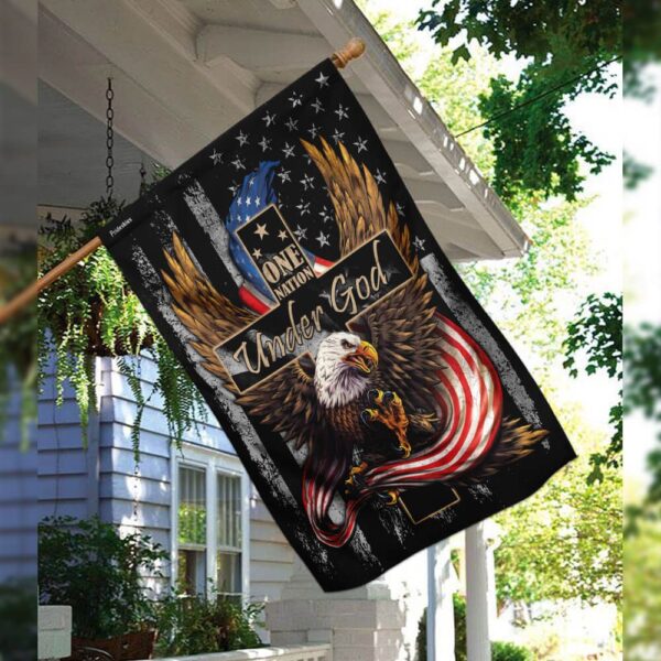 One Nation Under God Eagle Flag: TRL176F - Patriotic American Flag - Image 3