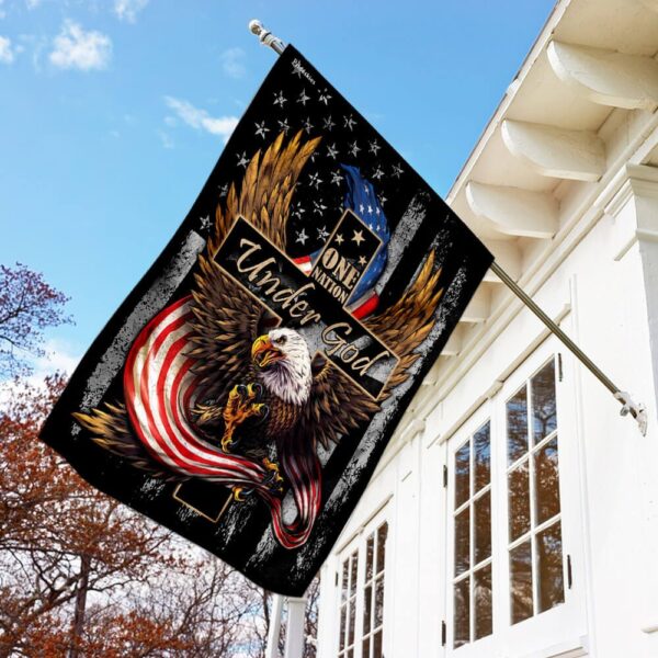 One Nation Under God Eagle Flag: TRL176F - Patriotic American Flag - Image 2