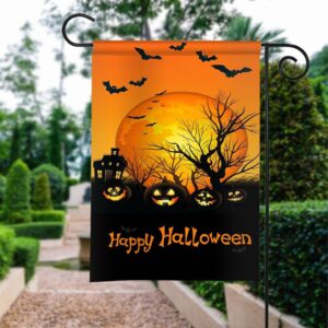 Orange Moon Garden Flag: Celestial Decor for Your Yard