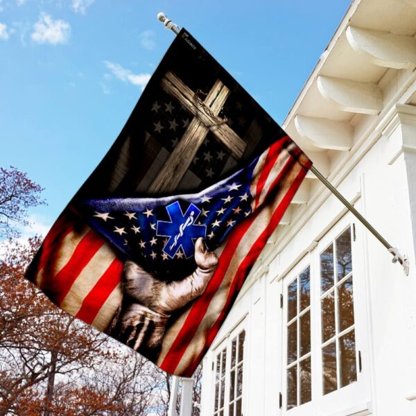 Paramedic Cross American Flag: Faith, Service, & Patriotism - Image 2