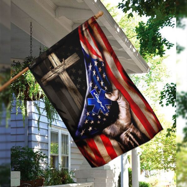 Paramedic Cross American Flag: Faith, Service, & Patriotism - Image 3