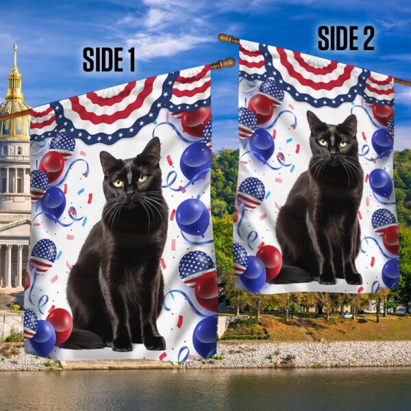 Patriotic Black Cat 4th of July T-Shirt - Image 2
