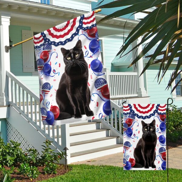Patriotic Black Cat 4th of July T-Shirt - Image 4