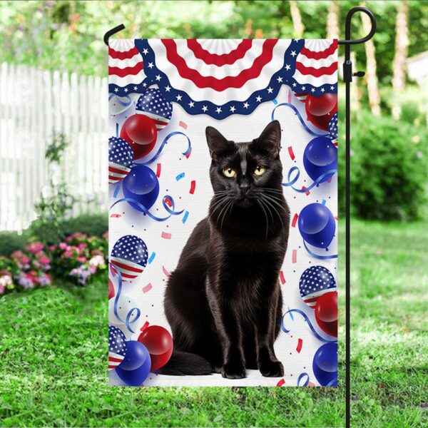 Patriotic Black Cat 4th of July T-Shirt - Image 3