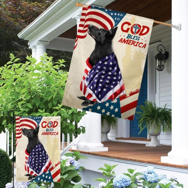 Patriotic German Shepherd Dog: God Bless America T-Shirt - Image 4