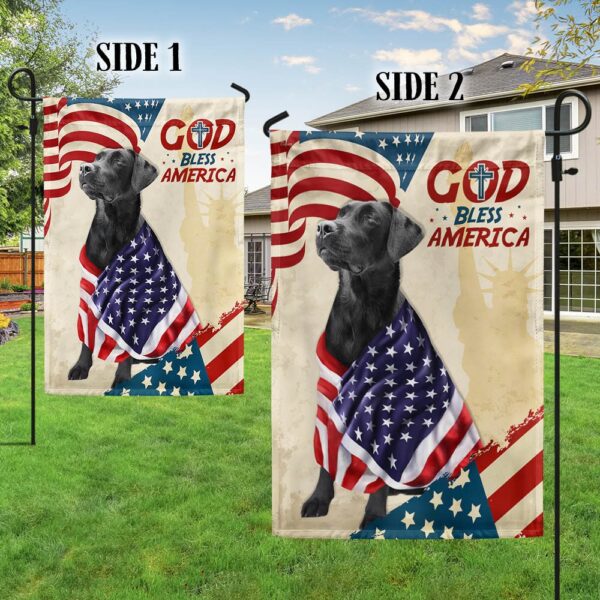 Patriotic Black Lab Dog: God Bless America T-Shirt - Image 5
