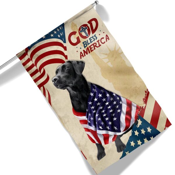 Patriotic Black Lab Dog: God Bless America T-Shirt - Image 6