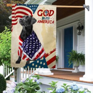 Patriotic Black Lab Dog: God Bless America T-Shirt