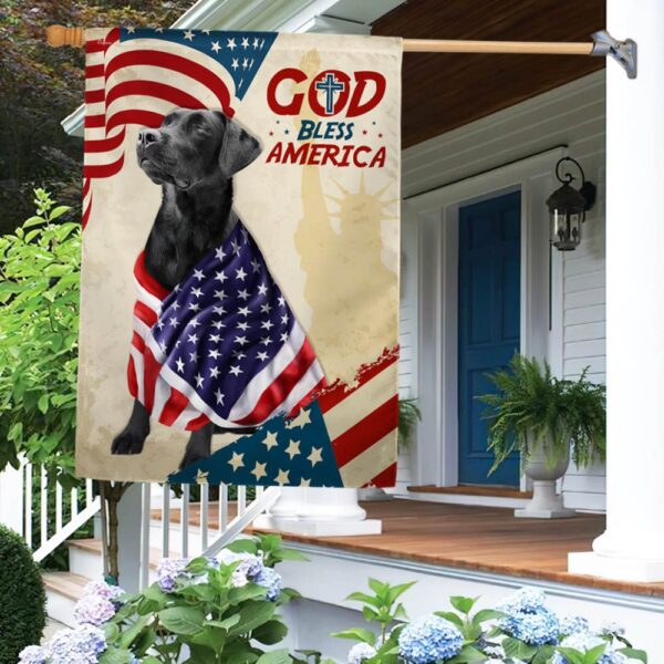 Patriotic Black Lab Dog: God Bless America T-Shirt