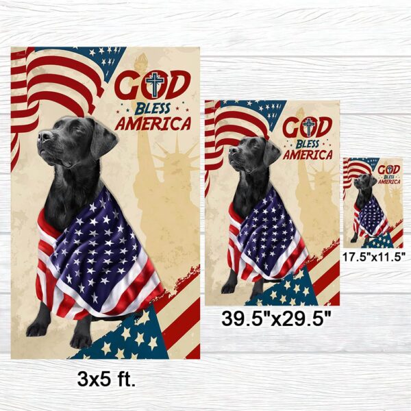 Patriotic Black Lab Dog: God Bless America T-Shirt - Image 7