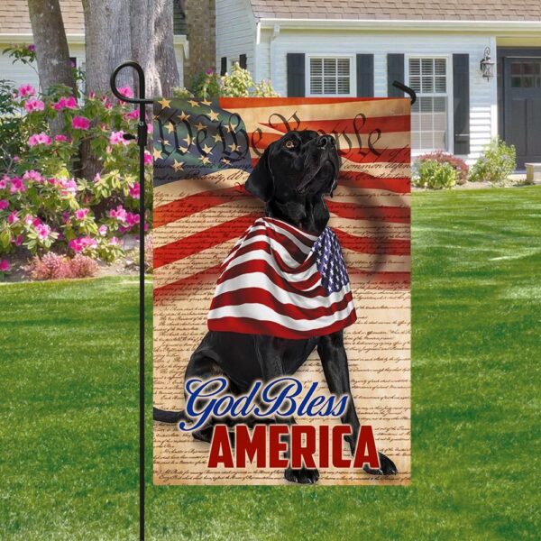 Patriotic 4th of July Black Lab Dog T-Shirt - God Bless America - Image 4