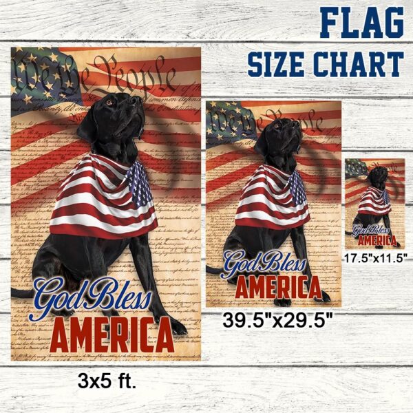 Patriotic 4th of July Black Lab Dog T-Shirt - God Bless America - Image 7