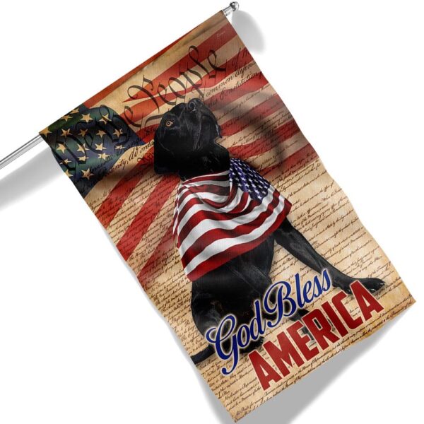 Patriotic 4th of July Black Lab Dog T-Shirt - God Bless America - Image 6