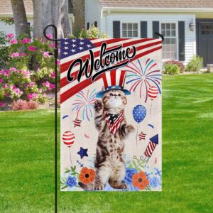 Patriotic Cat 4th of July Flag T-Shirt