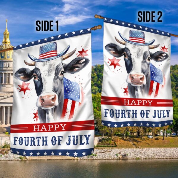 Patriotic Cow 4th of July T-Shirt - TQN1274F - Image 2