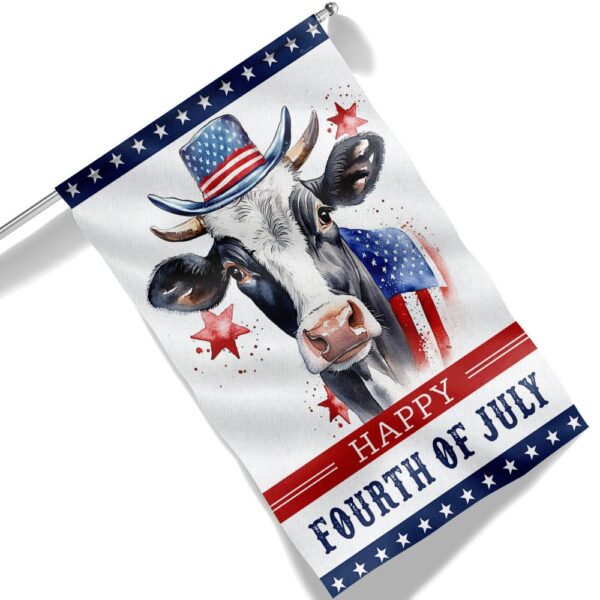 Patriotic Cow 4th of July T-Shirt - TQN1274F - Image 5