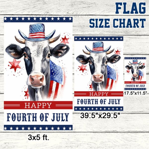 Patriotic Cow 4th of July T-Shirt - TQN1274F - Image 6