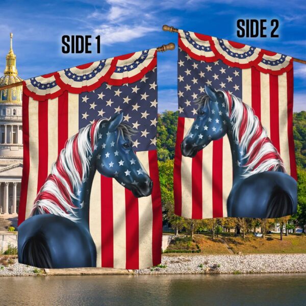 Patriotic Horse 4th of July Flag: TQN1259F - Image 2