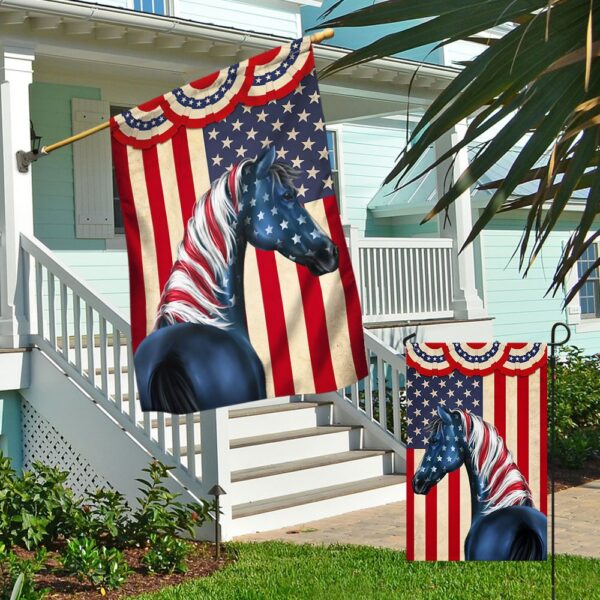 Patriotic Horse 4th of July Flag: TQN1259F - Image 4