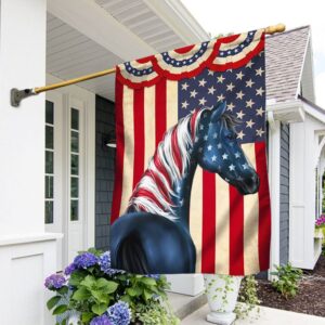 Patriotic Horse 4th of July Flag: TQN1259F