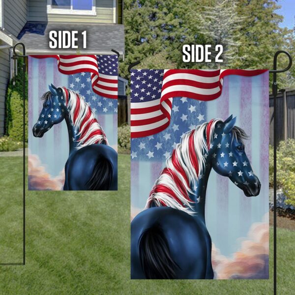 Patriotic Horse 4th of July T-Shirt - American Flag Design - Image 5