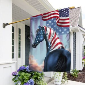 Patriotic Horse 4th of July T-Shirt - American Flag Design