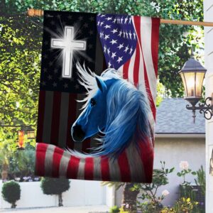 Patriotic Horse Cross 4th of July Flag T-Shirt
