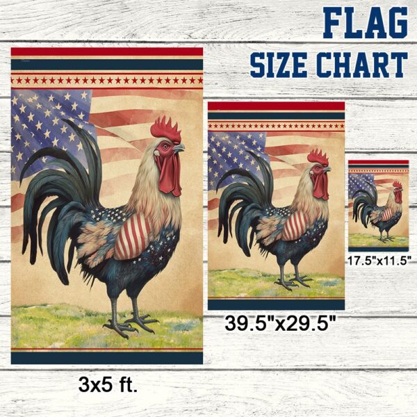 Patriotic Rooster 4th of July Flag: TQN1294F - Image 7