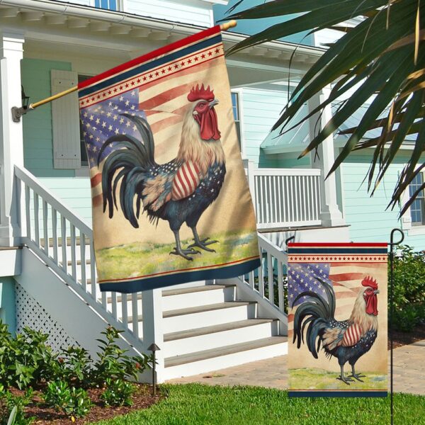 Patriotic Rooster 4th of July Flag: TQN1294F - Image 4