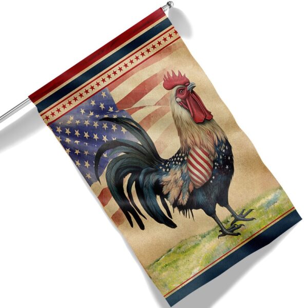 Patriotic Rooster 4th of July Flag: TQN1294F - Image 6