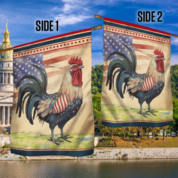 Patriotic Rooster 4th of July Flag: TQN1294F - Image 3