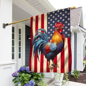 Patriotic Rooster American Flag T-Shirt - TQN1389F
