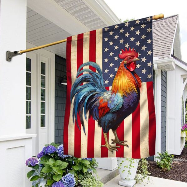 Patriotic Rooster American Flag T-Shirt - TQN1389F