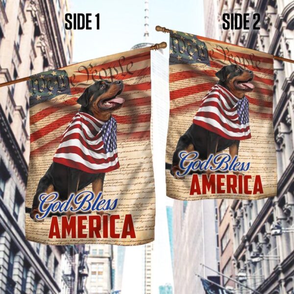 Patriotic Rottweiler 4th of July Dog T-Shirt - Image 3