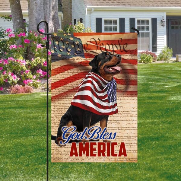 Patriotic Rottweiler 4th of July Dog T-Shirt - Image 4