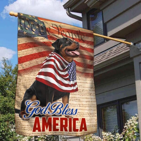 Patriotic Rottweiler 4th of July Dog T-Shirt - Image 2