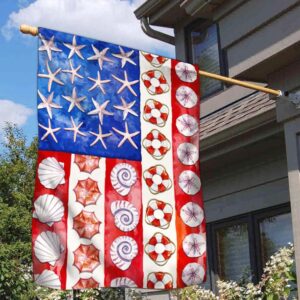 Patriotic Starfish Beach Decor: American Flag Summer Theme MLN1565F