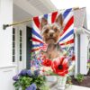 Patriotic Yorkie 4th of July Flowers Dog Bandana TQN1302Fv1