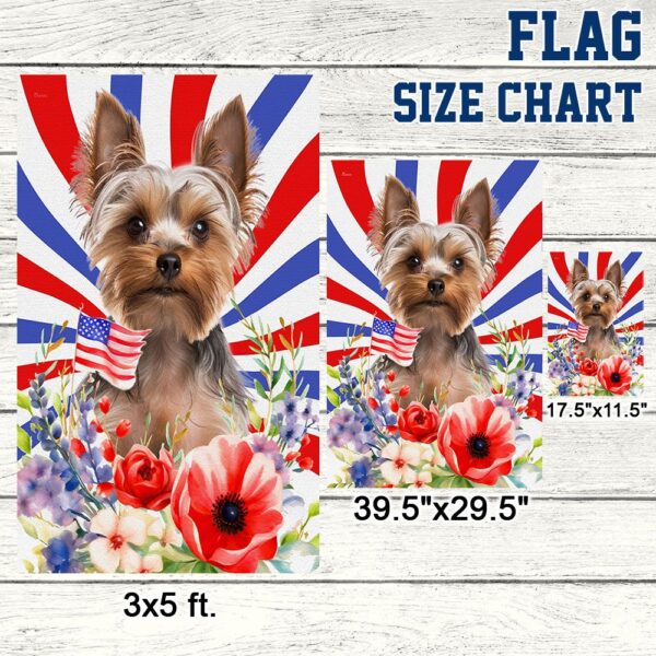Patriotic Yorkie 4th of July Flowers Dog Bandana TQN1302Fv1 - Image 7