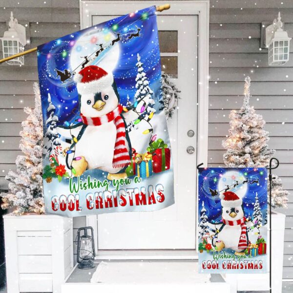 Cool Penguin Christmas Flag: Wishing You a Merry Christmas (TQN767F) - Image 5
